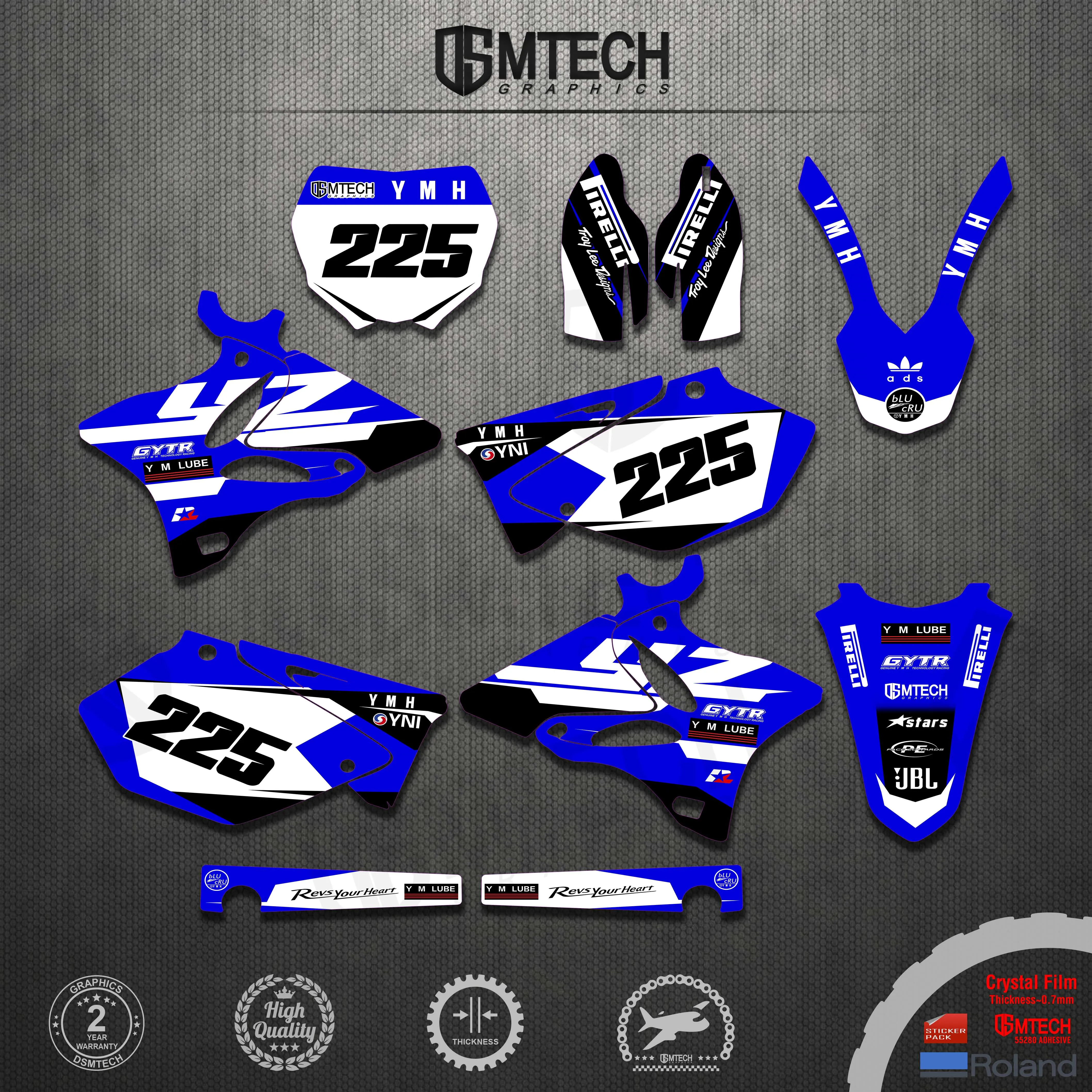 DSMTECH Stickers Decals Graphics kits For YAMAHA YZ125 YZ250 2002- 2005 2006 2007 2008 2009 2010 2011 2012 2013 2014 YZ 250 motocross graphics deco decal sticker kit fits for yamaha yz85 yz 85 2002 2014 2013 2012 2011 2010 2009 2008 2007 2006