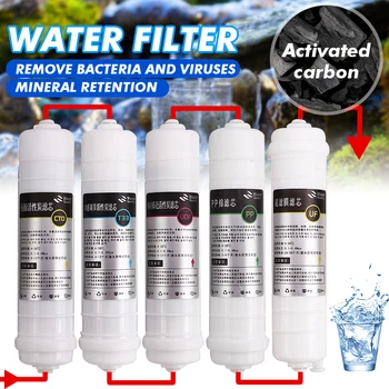 

5 pcs Reverse Osmosis RO Water Filters Replacement Set 10 inch Water Filter Cartridge PP+CTO+UDF+UF+T33 for DIY Water Purifier