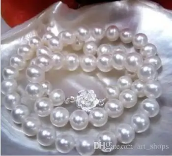 

2017 Pretty! 8-9mm White Akoya Cultured Pearl Necklace 17.5''
