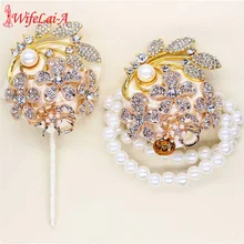 WifeLai-A Ivroy Шелковый розовый свадебный корсаж для подружки невесты, ручной цветок, свадебный кристалл, жемчуг, жених, бутоньерка, T0888G-Z