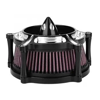 

Air Filter Clamp CNC Deep Edge Cut Motorcycle Air Cleaner Air Intake Filter Kit Fit for Trike Touring 2008-2016 Motor