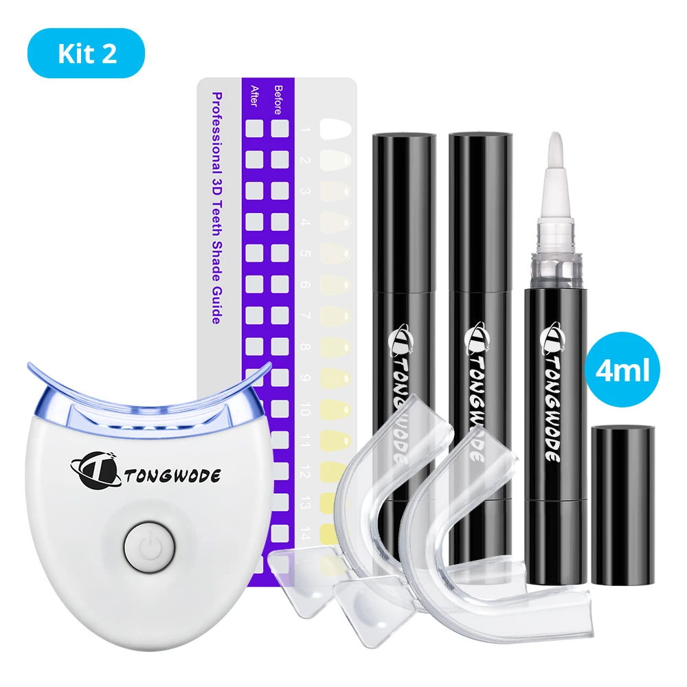 Canetas de Clareador de Dentes Conjunto de Limpeza Tongwode Higiene Oral Dentes Branqueamento Kit 1 Clareamento Luz Azul 3 Cuidados Dentários 9 Beleza e saúde