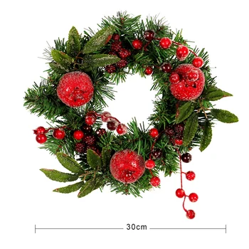 

Christmas Simulate Pomegranate Hanging Wreath Christmas Garland for Door Window Decoration Ornament Dried flowers Rattan
