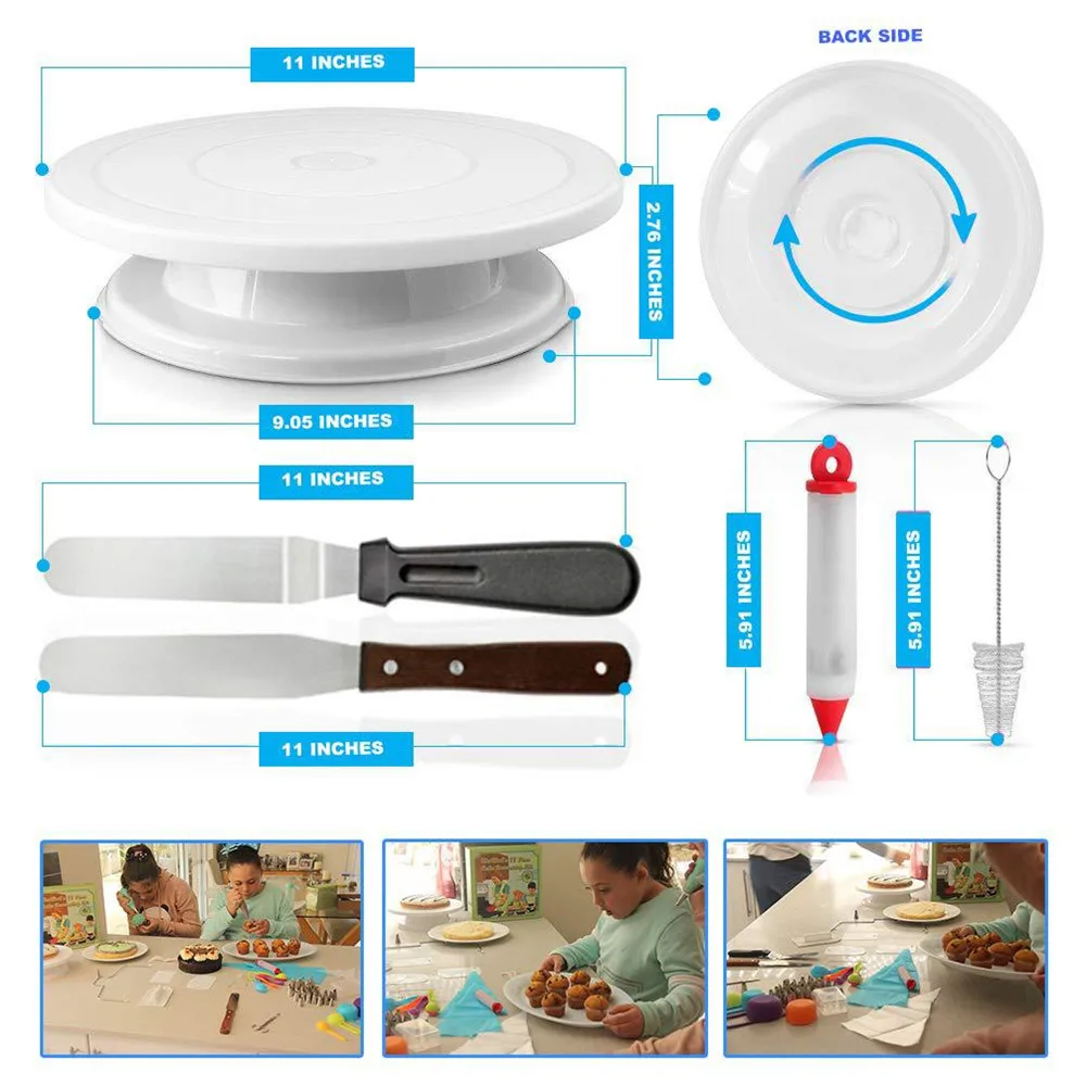 80pc Cake Decorating Tools Set Cake Turntable Non-stick Cake Pan Confectionery Nozzles Baking Tools For Cakes
