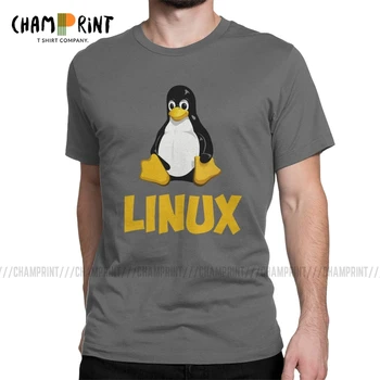 

Men T-Shirts Linux Tux Penguin Logo Leisure Tee Shirt Programmer Computer Developer Geek Nerd T Shirts Gift Idea Clothes