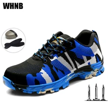 НОВАЯ безопасная обувь Для мужчин камуфляж легкие износостойкие защитные ботинки удар-доказательство Анти-давления маслостойкой Для мужчин рабочие ботинки