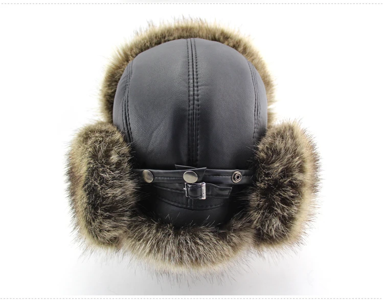 BFDADI, зимние шляпы из искусственного меха, повседневные мужские ветрозащитные теплые шапки-бомберы, мотоциклетные защитные шапки с ушами - Цвет: 01