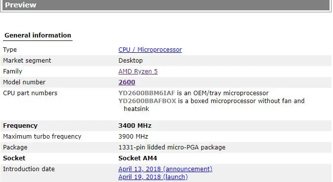 Процессор amd ryzen 5 2600 cpu 3,4 GHz 6-Core 12-Thread 65W TDP processador Socket am4 Настольный без кулера