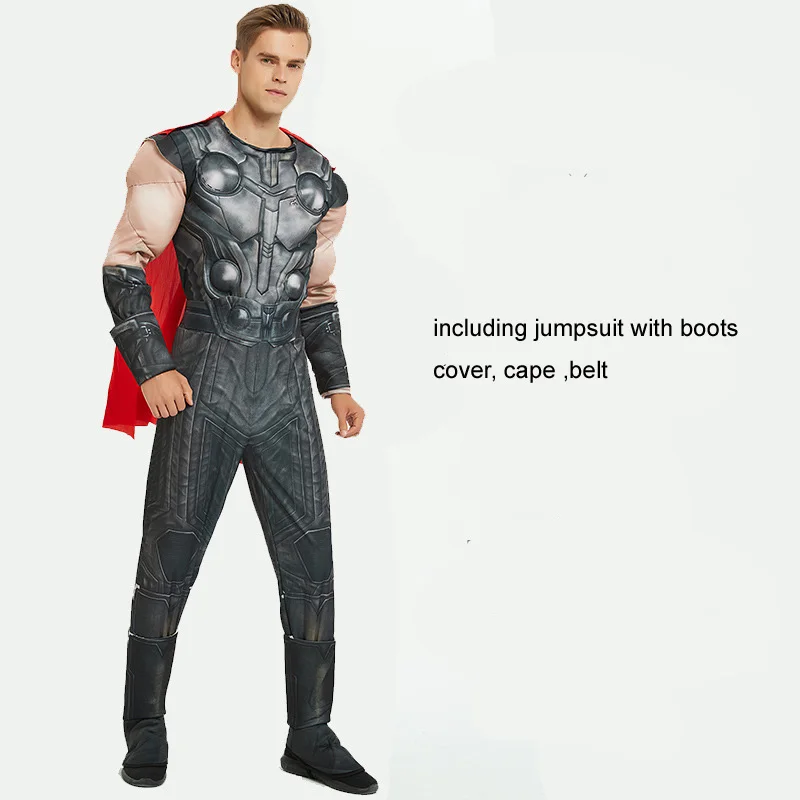 Thor 1 Для взрослых мужчин Мстители мускул супергерой танос Халк Тор Муравей Человек Капитан Америка костюм Пантеры Хэллоуин вечерние косплей трико - Цвет: Thor 1