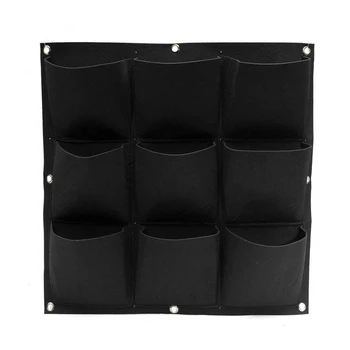 

Planters Pockets Hanging Vertical Flower Planter Grow Bag Garden Herb Pot Black