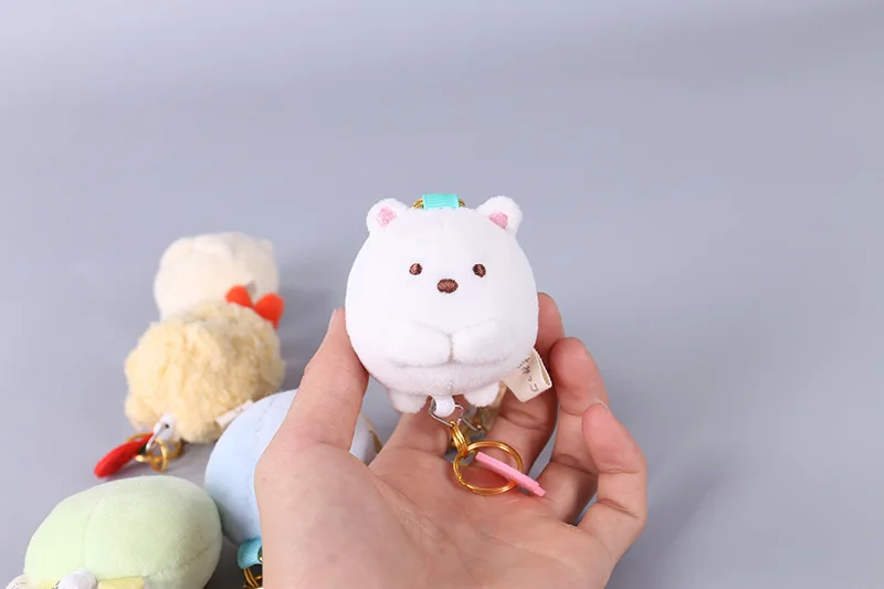 6 шт./партия Kawaii аниме Сумико гураши плюшевые игрушки угловой био Животные Мультфильм Креативный брелок сумка с подвесками Рождественский подвесной брелок с кольцом