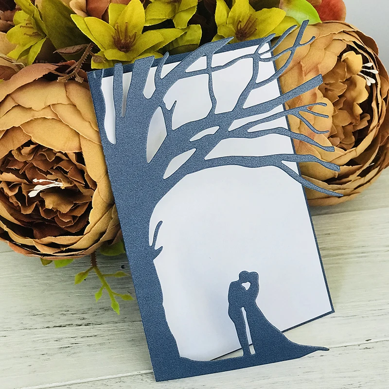  Wedding Metal Cutting Dies Scrapbooking tree Invitation with Bride and Groom craft Die Cut For Pape - 4.00008E+12