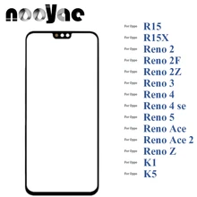 Panneau en verre pour écran tactile LCD, 5 pièces, noir, pour Oppo R15 R15X K1 Reno 2 2F 2Z 3 4 se 5 Ace 2 Z=