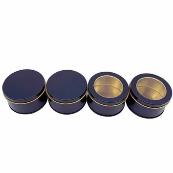 

10Pcs Mini Tin Tea Storage Box 65x40mm Round Metal Boxes Round Cans Caddies Candle Tinplate Container Storage Box With Window