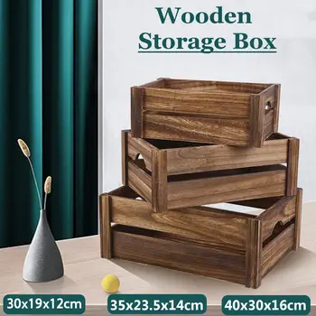 

Retro Fruit Crate Multiple Size Creative Desktop Organizer Wooden Sundries Storage Box Home Decoration