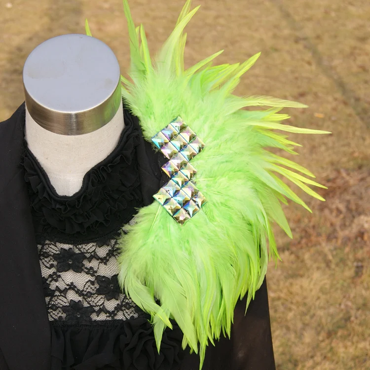 Ручная работа перо epaulette большая zie плечевая брошь эполет/эполеты Шипы/escapulario Блейзер Аксессуары Украшение хоста