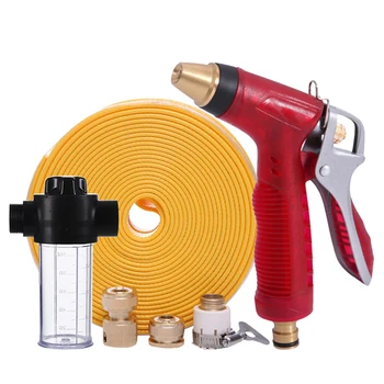 

Household Foam Car Wash Water Gun Watering Can Water Gun Car Wash Accessories Adjustable Copper Water Gun with 10m Copper Cable