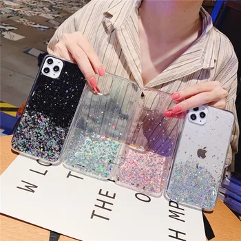 

Glitter Transparent Phone Case For Huawei Honor 10i 20i 7A Pro 8A 8X 8S 9 Lite 10 Lite Bling Powder Soft Silicone Cover