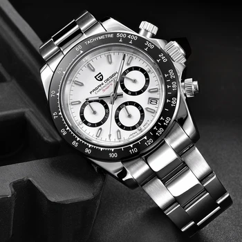 

PAGANI DESIGN Brand Luxury Men Watches Chronograph Black Timepiece Stainless Steel Waterproof Business Sports Quartz Wristwatch