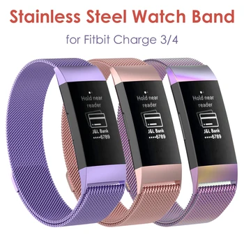 

Easy-Fit Metal Bracelet Bands for Fitbit Charge 3/ Fitbit Charge 3 SE/Fitbit Charge 4/ Fitbit Charge 4 SE Wristbands Small Large