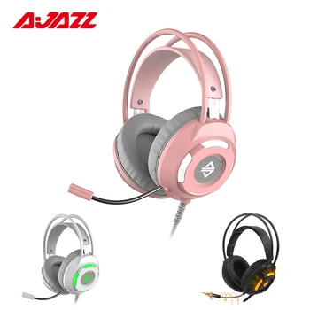

Ajazz AX120 Wired Gaming Headset Noise Cancelling Headphones 7.1 HD Stereo with Mic for PS4 Xbox Switch PC Games LED Earphones