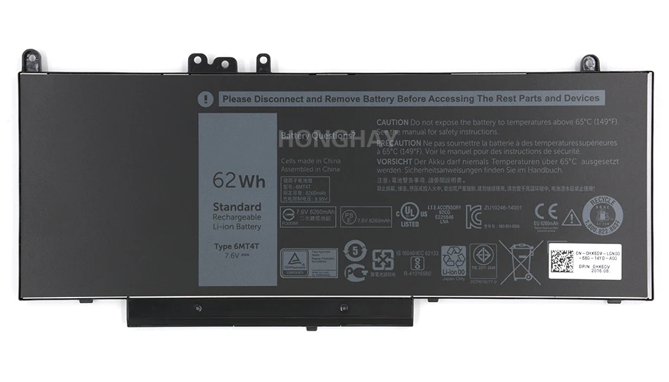 HONGHAY 6MT4T ноутбук Батарея для DELL Latitude E5450 E5470 E5550 E5570 Тетрадь 7V69Y TXF9M 79VRK G5M10 7,6 V 62WH