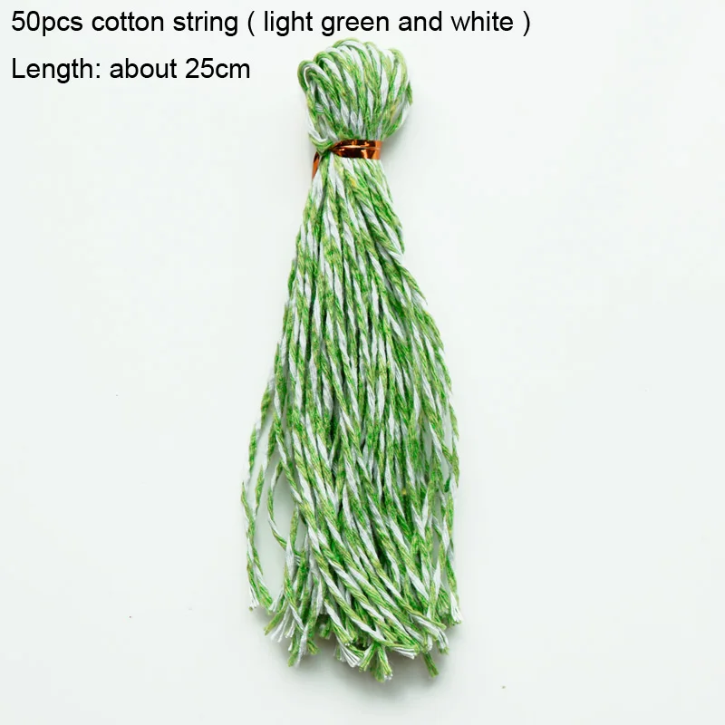 green cotton string 50 шт красочные бумажные бирки ручной работы Свадебный подарок ярлык, Упаковочная этикетка DIY подарки ремесла ценники события вечерние бирки - Цвет: green cotton string