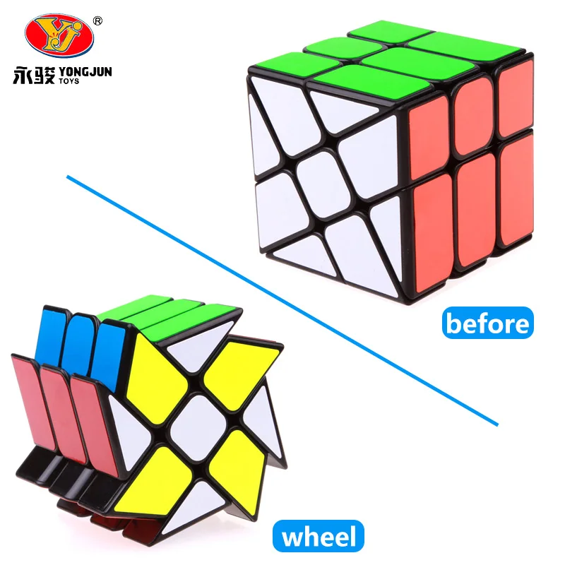 Wheel cube YJ колесо Магическая Скорость Куб Yongjun оси головоломка наклейка "Кубики" Профессиональный Фишер cubo magico 3x3x3 Развивающие игрушки для детей - Цвет: Wheel cube
