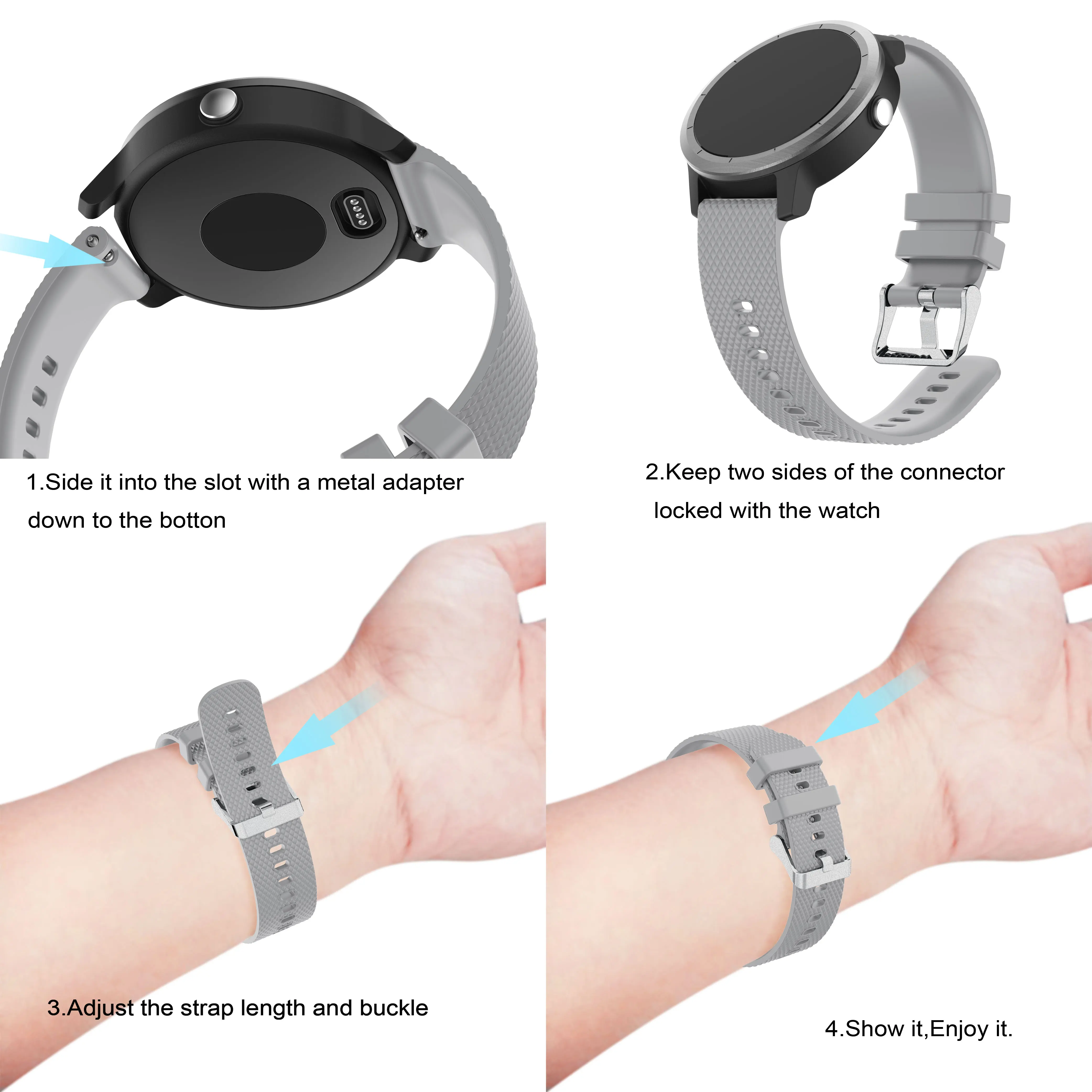 Yayuu 20 мм универсальный ремешок Quick Release силиконовый ремешок для Garmin Vivoactive 3/HR/Forerunner 645/samsung gear S2/gear Sport