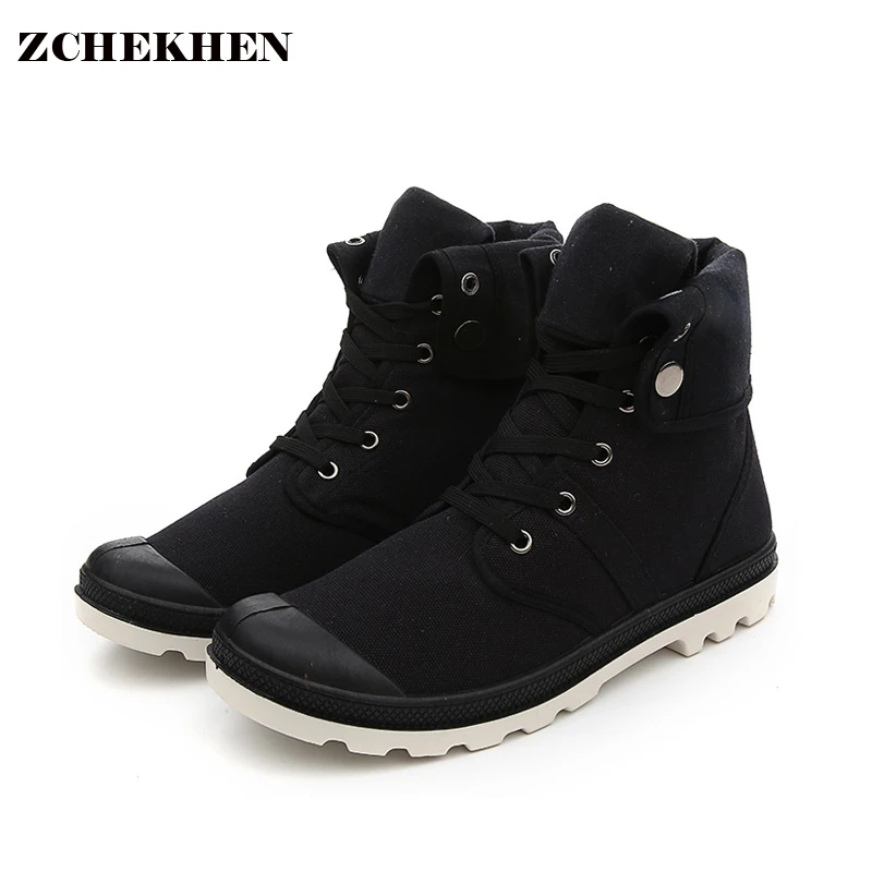 

Hip-hop Desert Style Fashion Autumn High-top Military Ankle Boots Comfortable Canvas Shoe Tactical Boots Wear-resisting Sole