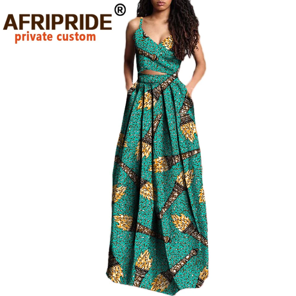 ankara maxi skirt and crop top