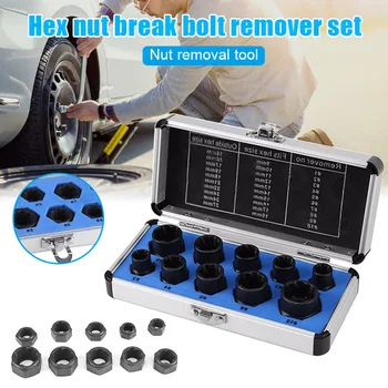 

New Hot 10pcs Hex Nut Remover Extractor Set Extraction Tool Threading Tools Kit SMD66