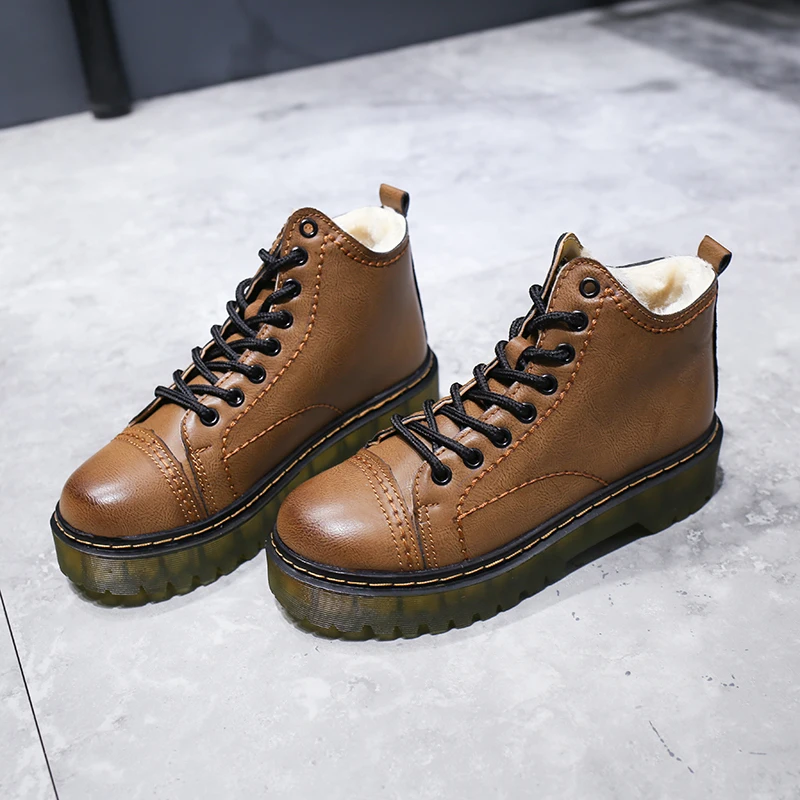 2019 Winter New Women Martin Boots Comfortable Non-slip Keep Warm Oxford Sole Plush Snow Boots Lace-up Round Toe Ankle Boots 2019 Winter New Women Martin Boots Comfortable Non-slip Keep Warm Oxford Sole Plush Snow Boots Lace-up Round Toe Ankle Boots