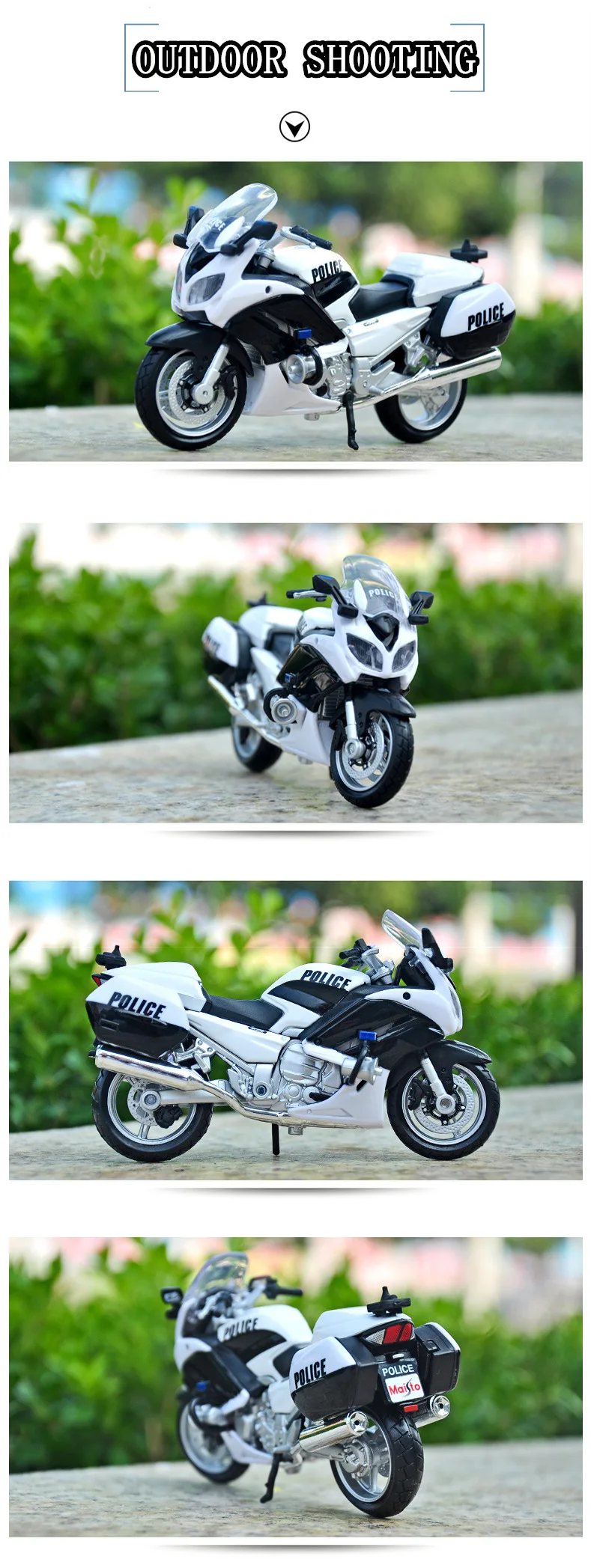 Maisto 1:18 Yamaha полицейский автомобиль оригинальная Авторизованная модель мотоцикла из сплава игрушечный автомобиль Коллекционирование