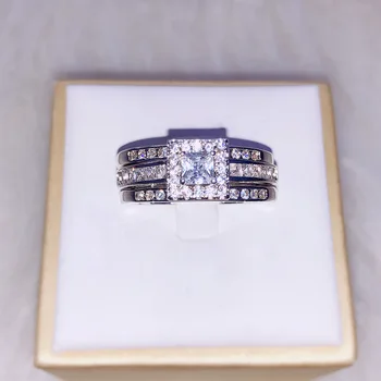 

Romantic Couple Three-piece Ring Fashion Personality Female Wedding Ring Birthday Gift