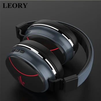 

LEORY Wireless bluetooth Headphone Stereo Heavy Bass Button Control Gaming Headset with Mic Support TF Card AUX for PUBG PC