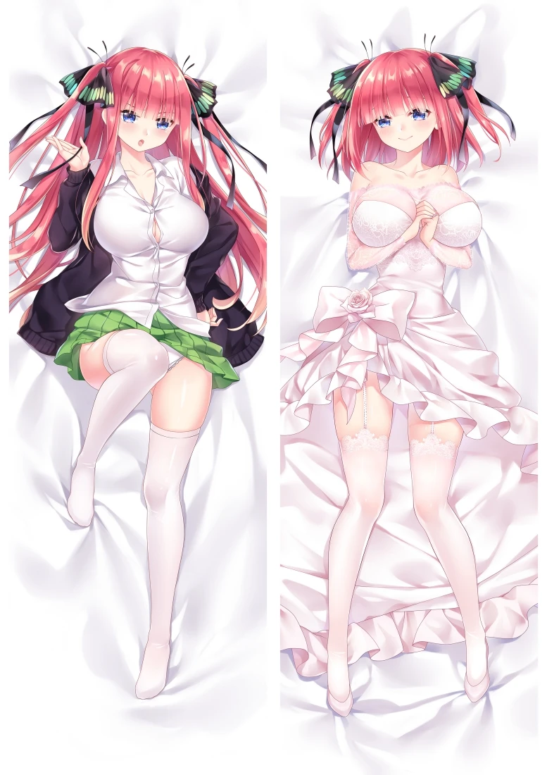 Аниме 5-toubun no Hanayome Dakimakura, чехол с персонажами Nino& Miku Nakano, чехол-валик, квинтаплеты, наволочка - Цвет: S1