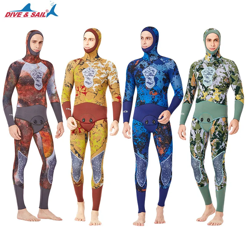 

DIVE & SAIL Camouflage 5MM Neoprene Wetsuit Men Scuba Diving Suit Wetsuit Thickened Thermal Snorkeling Surfing Swimming Suit
