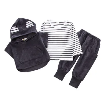 

Spring Autumn Children Boys Girls Cotton Clothing Baby Hooded Vest T Shirt Pants 3Pcs/Set Toddler Casual Clothes Kids Tracksuits