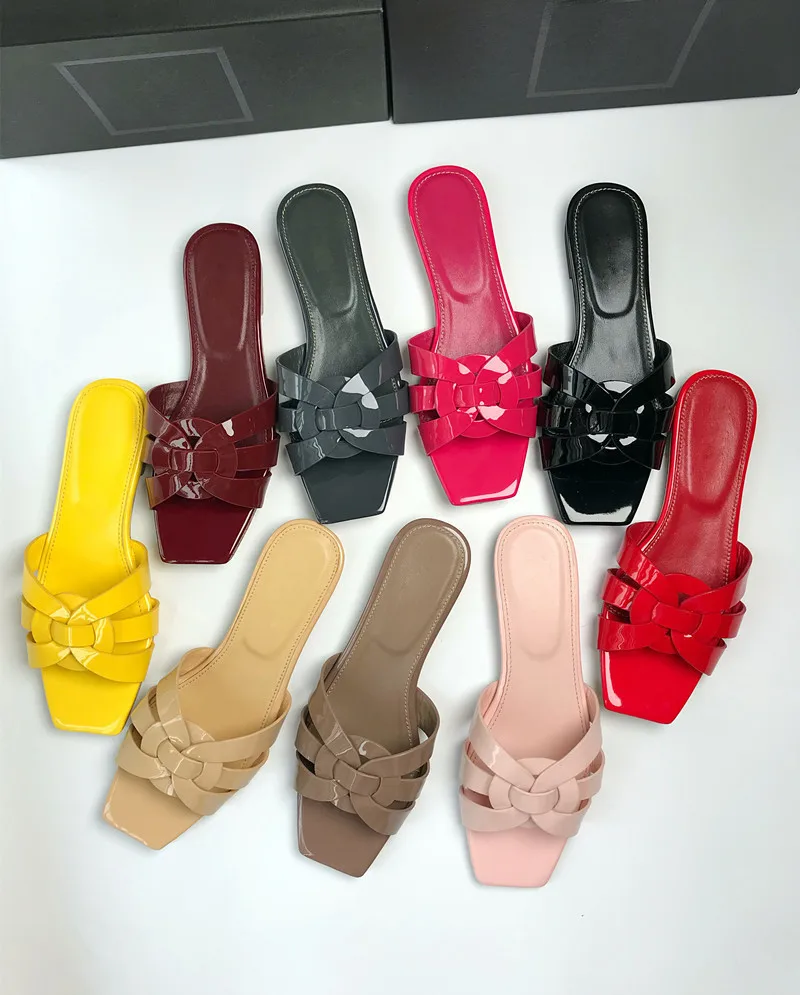 

Genuine Leather Flat Bottom Slippers Woman Summer Weaving All-match With Women's Shoes Word Will Cool Code