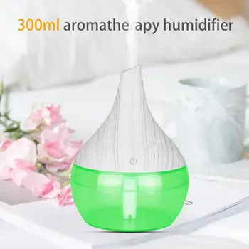 

300ml USB Ultrasonic Air humidifier Transparent Tank wood Electric Aroma oil diffuser Essential Aromatherapy cool mist maker