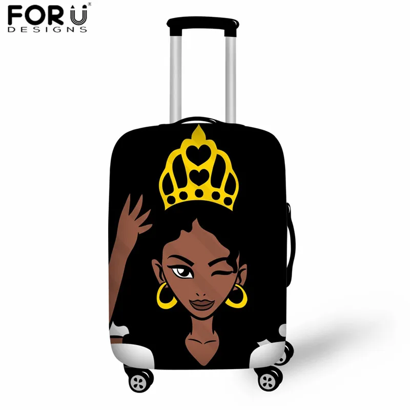 Z5215 FORUDESIGNS, Африканский чемодан для девочек, защитный чехол, мультяшный, черный, художественный, для леди, багаж, чехол для женщин, женские аксессуары для путешествий - Цвет: Z5215