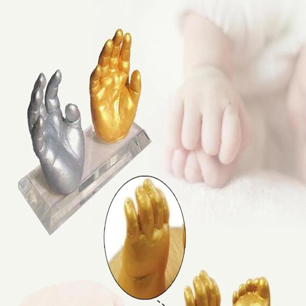 Bebe Main Et Pied Imprimer Main Et Pied Modele Impression Poudre Bebe Handprint Empreinte Kit 3d Platre Moulage Souvenir Aliexpress