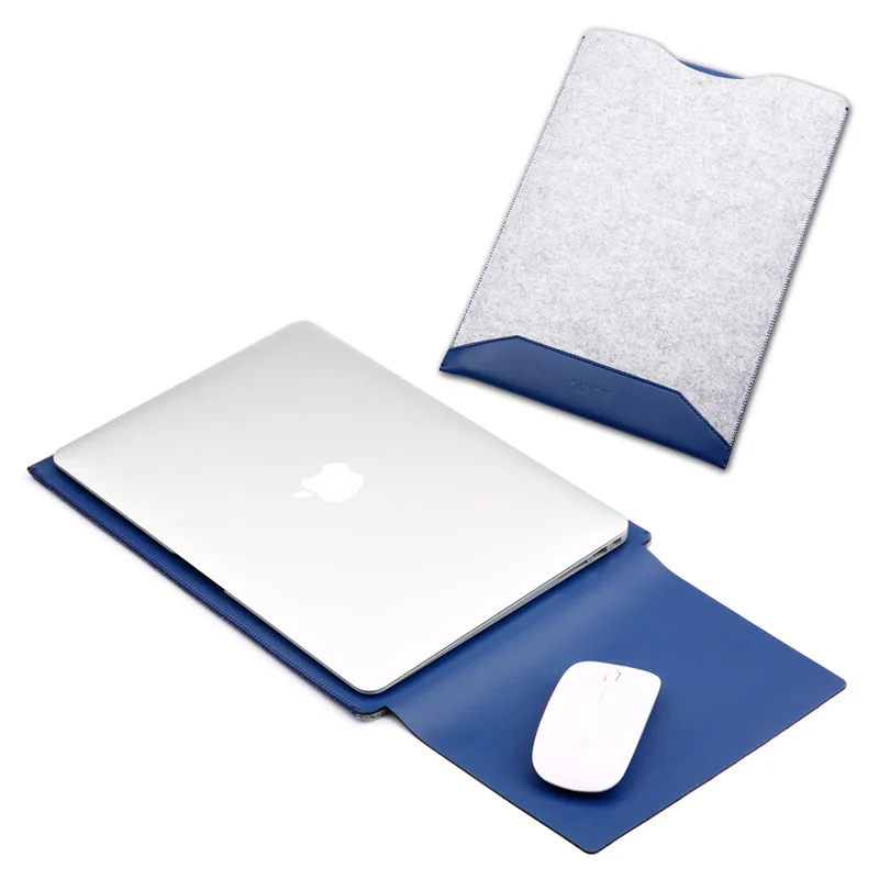 Чехол для мыши, чехол для ноутбука Xiaomi Macbook Air 12 13, чехол retina Pro 13,3 15 15,6, Модный чехол для ноутбука из искусственной кожи - Цвет: blue