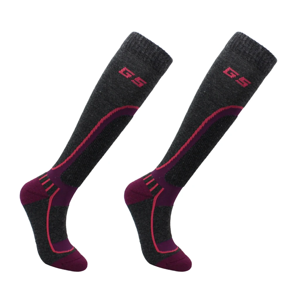 Adult Child Wool Blend Holding Winter Warm Ski Snow Stretchy Long Socks Winter Ski Socks