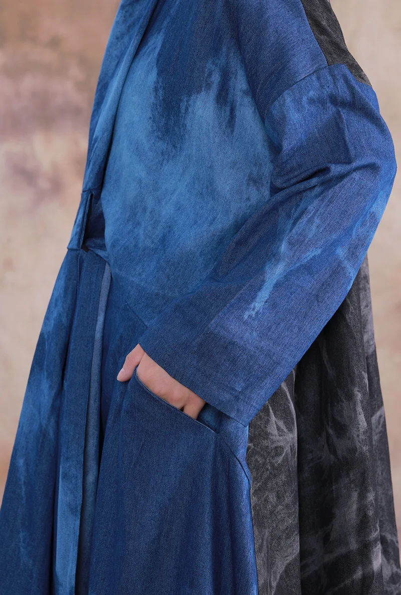 Женское хлопковое льняное платье в стиле пэчворк с v-образным вырезом и длинным рукавом осенние свободные винтажные женские платья высокого качества