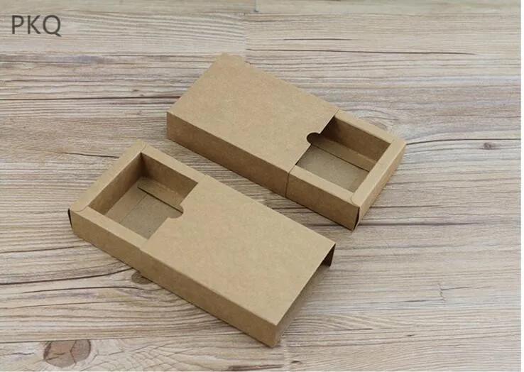 

10pcs 22*13.5*6.2cm Large Kraft Paper Gift Packaging Box Brown Cardboard Drawer Box Handmade Macaroon Packaging Box