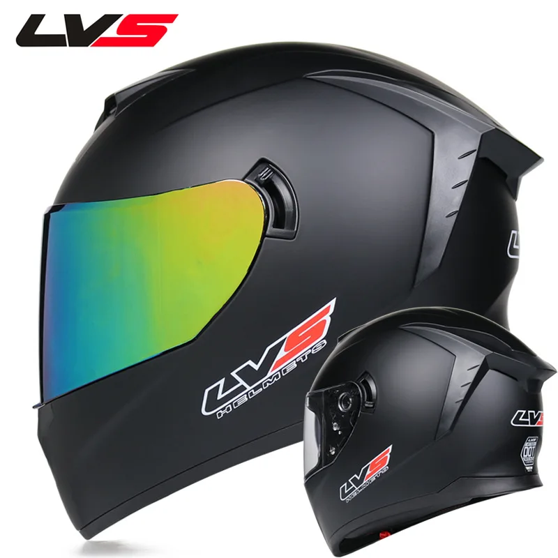 LVS Motorcycle double mirror head helmet Dot certification capacete de moto  Lining removable and washable casco moto - AliExpress