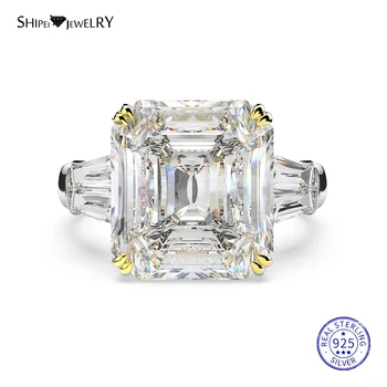 

Shipei Coctail Ring 100% 925 Sterling Silver 14*16MM Created Moissanite Gemstone Weddding Engagement Ring Jewelry Gift Size 5-12