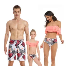 Maillot de bain imprimé feuilles pour toute la famille, tenues assorties, mignon, Parent enfant, pour bébés garçons et filles, pour hommes et femmes, tendance 2021 